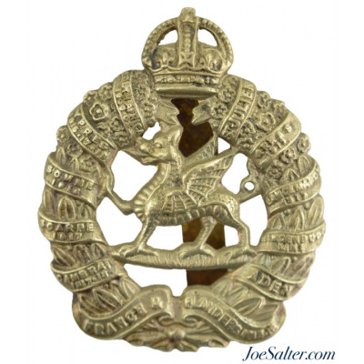 1st Battalion Monmouthshire Cap Badge "Flanders" Honors
