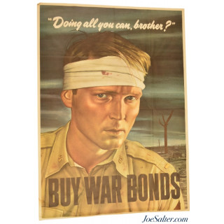 Original WWII Poster “Doing all you can brother?” 1943 War Bonds 
