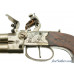 British Iron Frame Flintlock Tap-Action Pistol with Snap Bayonet by Younge