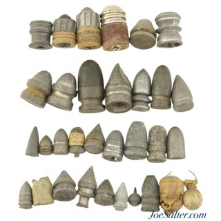  Civil War to Modern Lead Bullet / Slug Collection 31 Pieces From 36 to 76 Caliber 