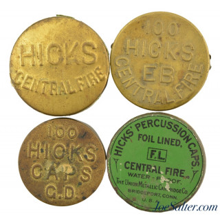  Hicks Foil Lined Percussion Cap Tin Collection UMC & Waterbury Brass 