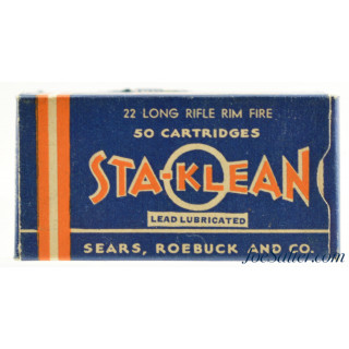  Excellent Sears, Roebuck And Co. STA-KLEAN 22 LR Ammo 1930's 