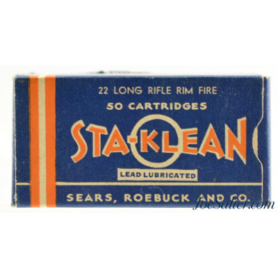  Excellent Sears, Roebuck And Co. STA-KLEAN 22 LR Ammo 1930's 