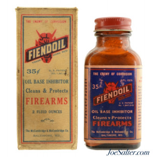 Vintage Fiendoil Glass Bottle 2oz. 1920's-30's