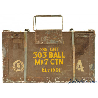 Full 288 Rounds Wood Crate 303 British Ammo Mark 7 Dated 1954 