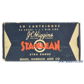 J.C. Higgins STA-KLEAN 22 Short Ammo Dark Blue Full Box Sears 
