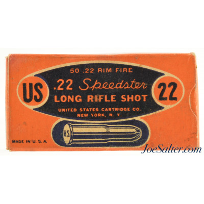 Scarce US Cartridge Company 1931 Speedster 22 LR Shot Full Box Ammo 