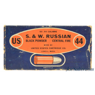  Scarce Full Box US Cartridge Co. 44 S&W Russian Ammo Lowell, Mass 50 Rds