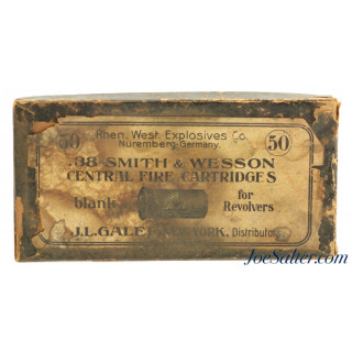 RWS Germany 38 S&W Blank Ammo J.L. Galef, NY Partial Box 48 Rds