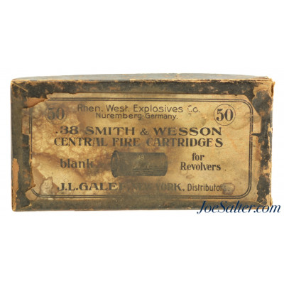 RWS Germany 38 S&W Blank Ammo J.L. Galef, NY Partial Box 48 Rds