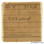 Finnish Repacked Russian 7.63mm Mauser Pistol 25rnds