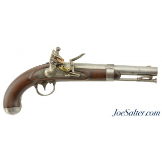 Rare North Carolina Marked US Model 1836 Pistol by Asa Waters (Reconversion to Flint)