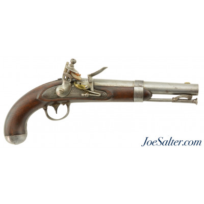 Rare North Carolina Marked US Model 1836 Pistol by Asa Waters (Reconversion to Flint)