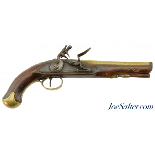 London Brass Barreled Flintlock Traveling Pistol by Durs Egg