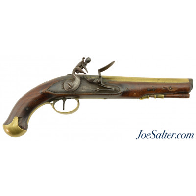 London Brass Barreled Flintlock Traveling Pistol by Durs Egg