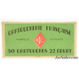  French 22 Short Ammo Cartoucherie Francaise Early Issue Foreign Cartridge