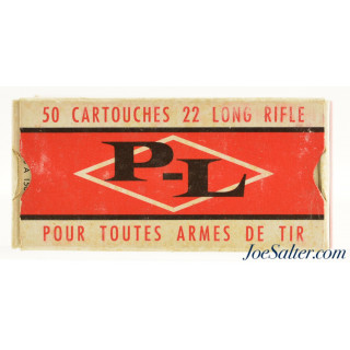  French 22 Long Rifle Ammo Cartoucherie Francaise Middle Issue Foreign Cartridge