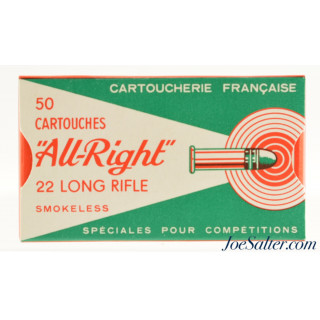  French “All-Right” 22 LR Ammo Cartoucherie Francaise Foreign Cartridges