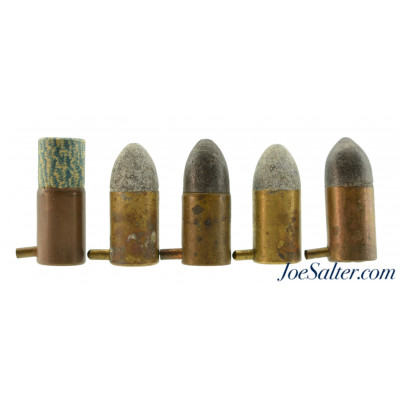9mm Pinfire Collector Cartridge Lot 5 Rounds Eley, Braun & Bloem Ammo