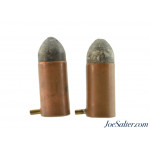 Two Rounds 12mm Long Pinfire Ammunition “H B Paris” Excellent