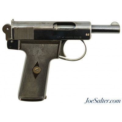 Documented City of London Police Issued Webley Metropolitan Police Model .32 Auto Pistol