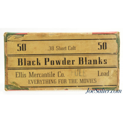 Ellis Mercantile Company 38 Short Colt BP Blanks “Everything For The Movies” Ammo