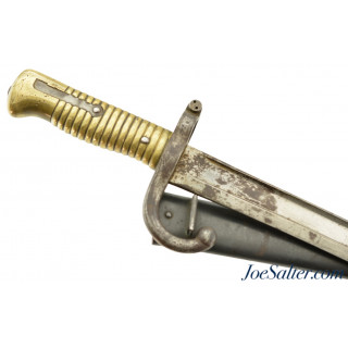 French Model 1866 Chassepot Bayonet w/ Scabbard Built 1871 Chatellerault 