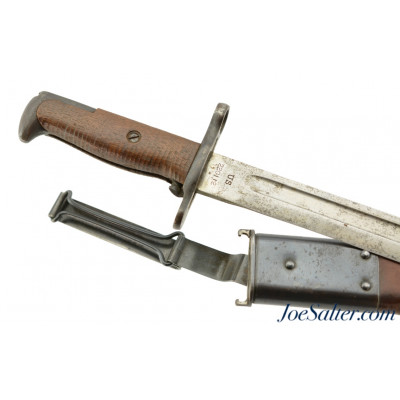 Rock Island Arsenal 1912 Dated M1905 Bayonet + 2nd Type RIA Leather Scabbard 1910