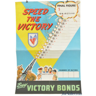 Scarce Original WWII Canadian Buy Victory Bond "Speed The Victory" Poster